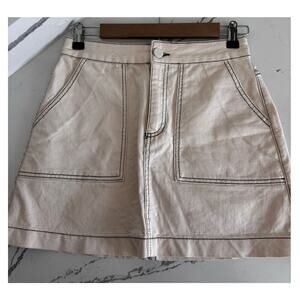 Zara TRF Collection Women's White Denim Mini Skirt Size Medium